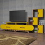 Hanah Home Flora S - Mueble de TV Nogal y Amarillo